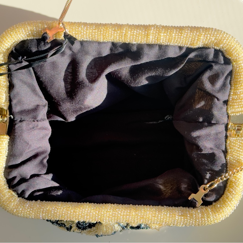 NWT House of Harlow 1960 Yellow and Black Floral Clutch - Picture 6 of 10